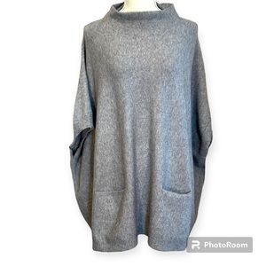 Alya silver gray M/L‎ sweater vest with pockets oversized preloved